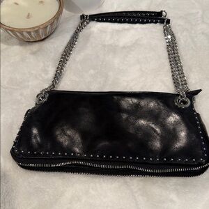 Zara Black Studded Chain Shoulder Bag